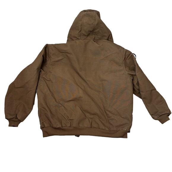Carhartt J140 Jacket Size XL Dark Brown Loose Fit Duck Insulated Flannel Lined - Picture 2 of 9